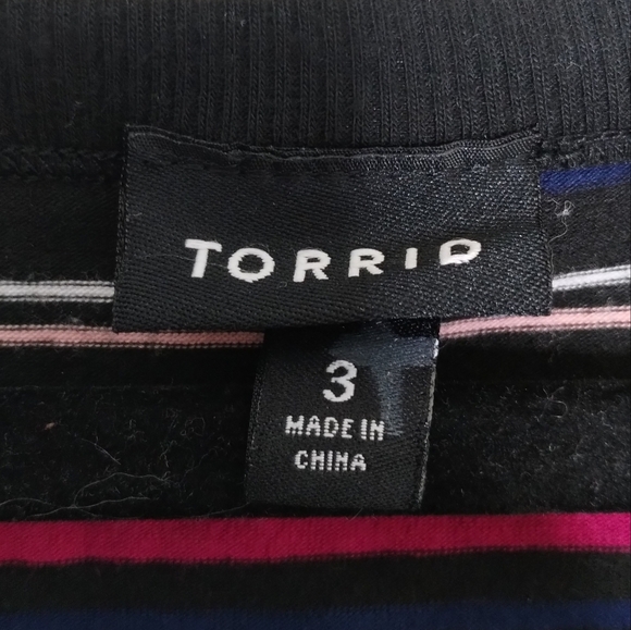 Torrid Multi Color Striped Jersey Open Back Skater Dress Women's Size 3X - Picture 5 of 7